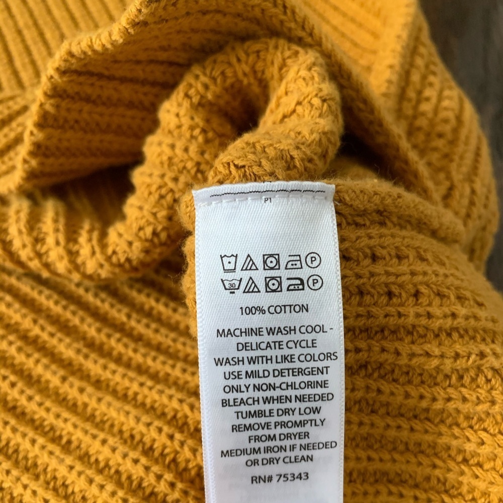Artisan NY Mustard Yellow Ribbed Knit Mock Neck Sleeveless Tunic Top XSmall - Picture 5 of 5